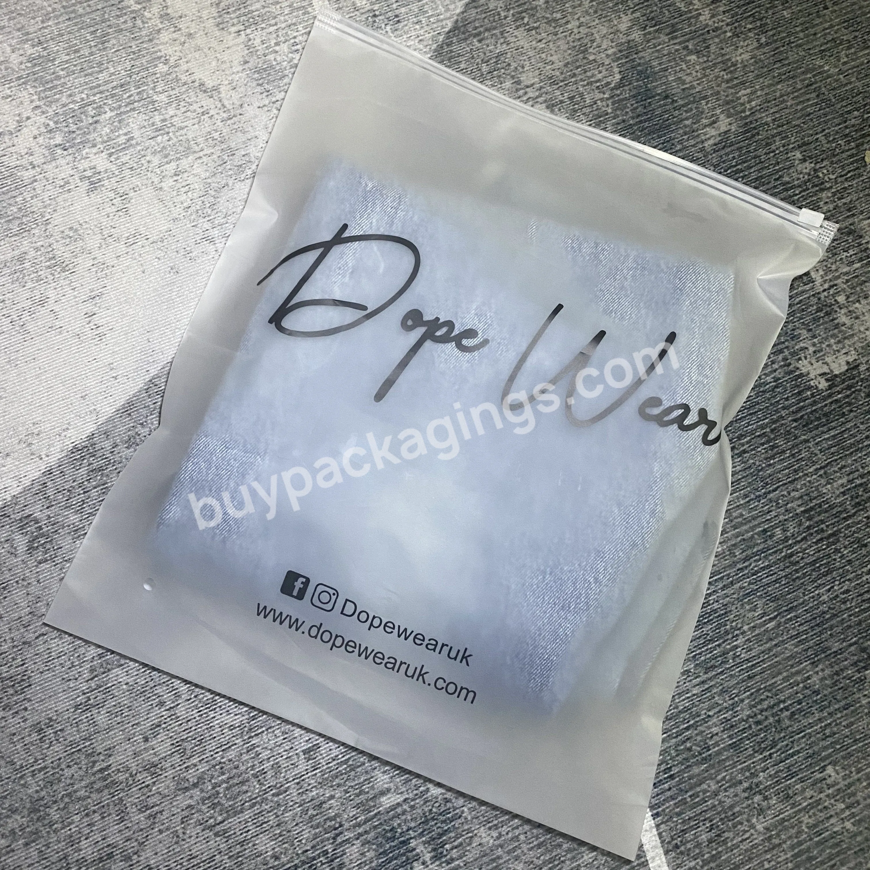 Small Batch Custom Printing Multiple Colors Logo Frosted Zipper Bag Industrial Commercial Waterproof And Dustproof
