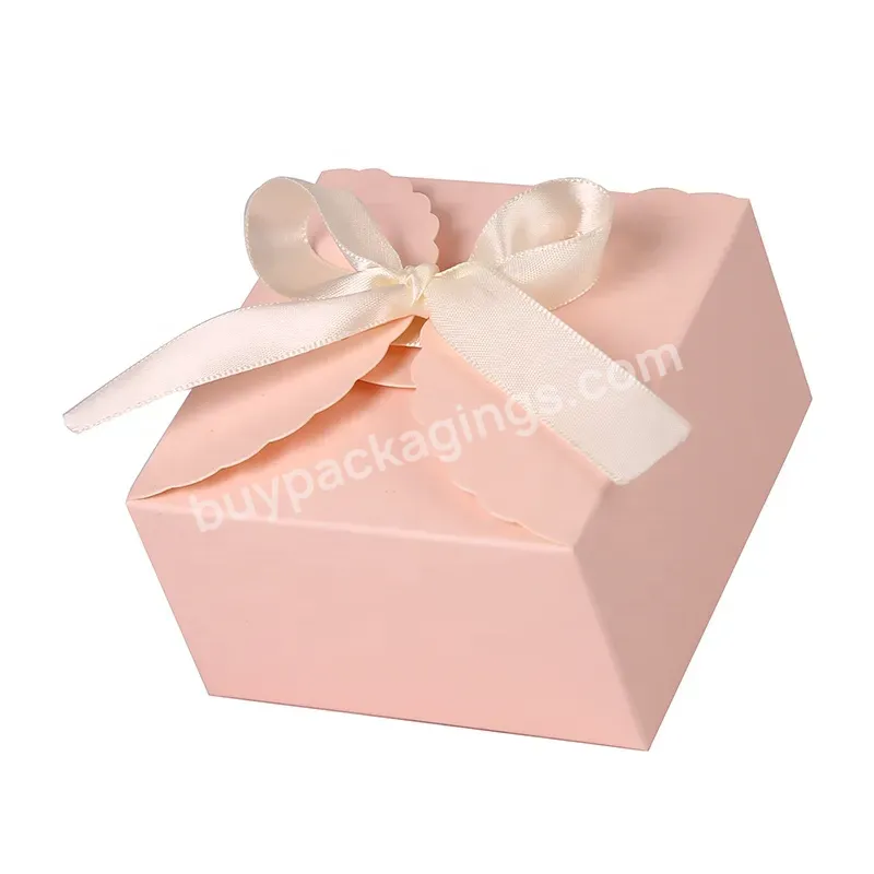 Small Candy Packaging Gift Sweet Box With Ribbon Private Label Logo Printing Custom