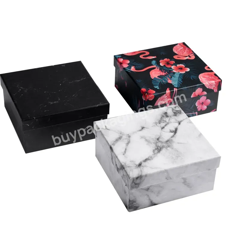 Small Creative Marble Flower Birthday Gift Craft Paper Box