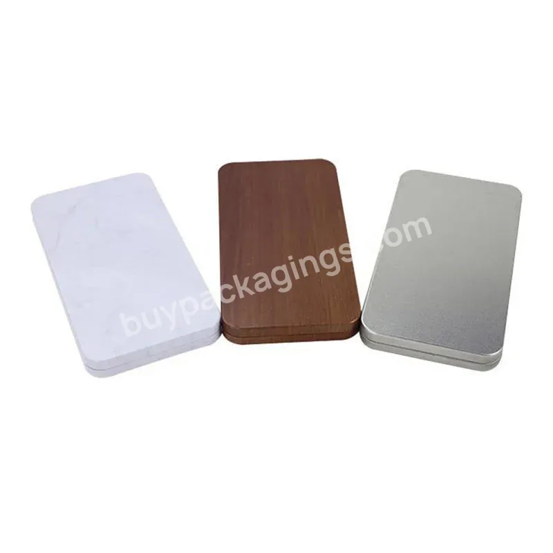 Small Custom Logo Flat Square Metal Tea Packing Tin Box Tin Can With Lid