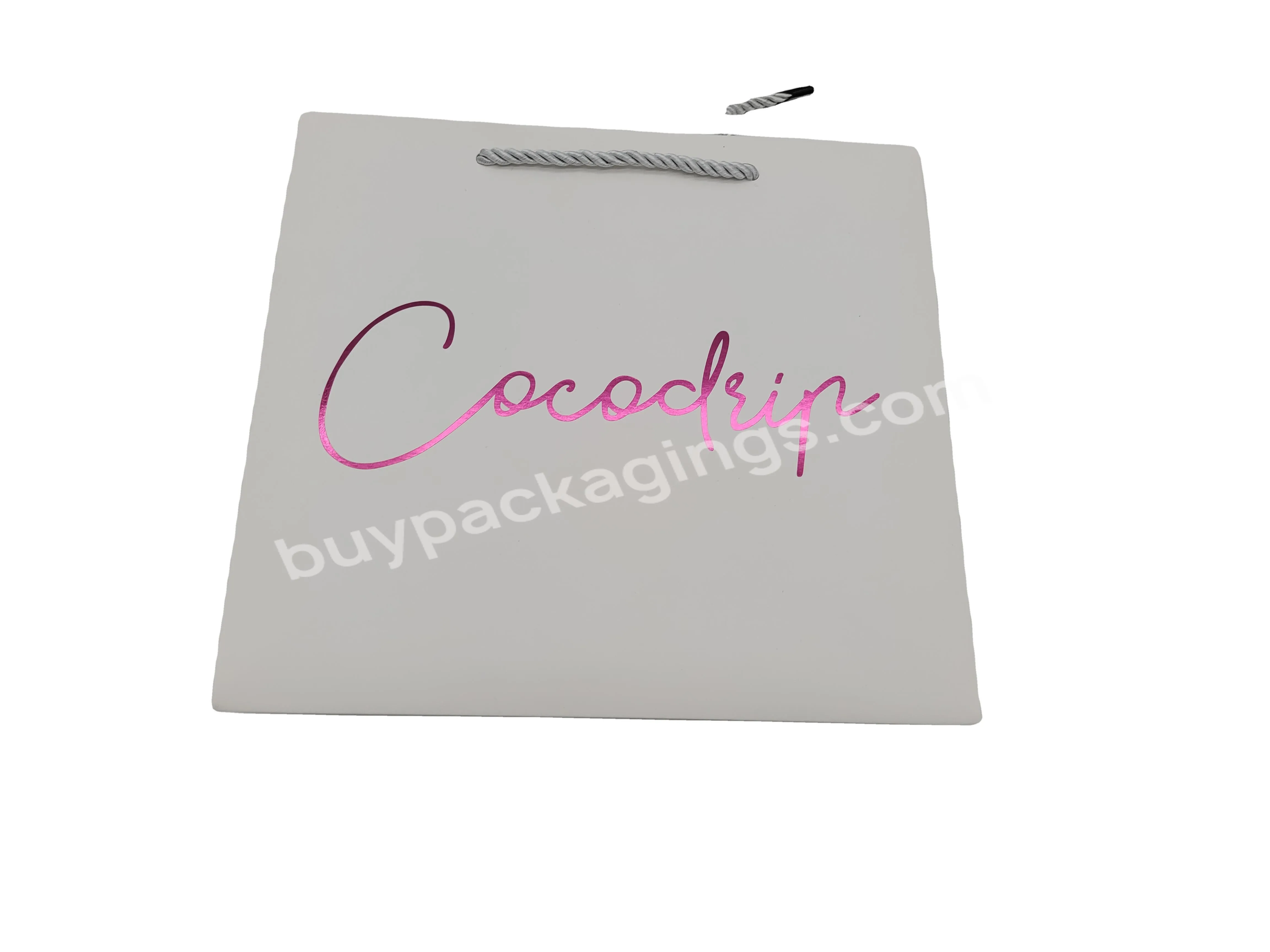 Small Environment Friendly Cosmetic Packaging Luxury Laminated Gift Coated Recyclable Art Paper Bags For Nail Polish