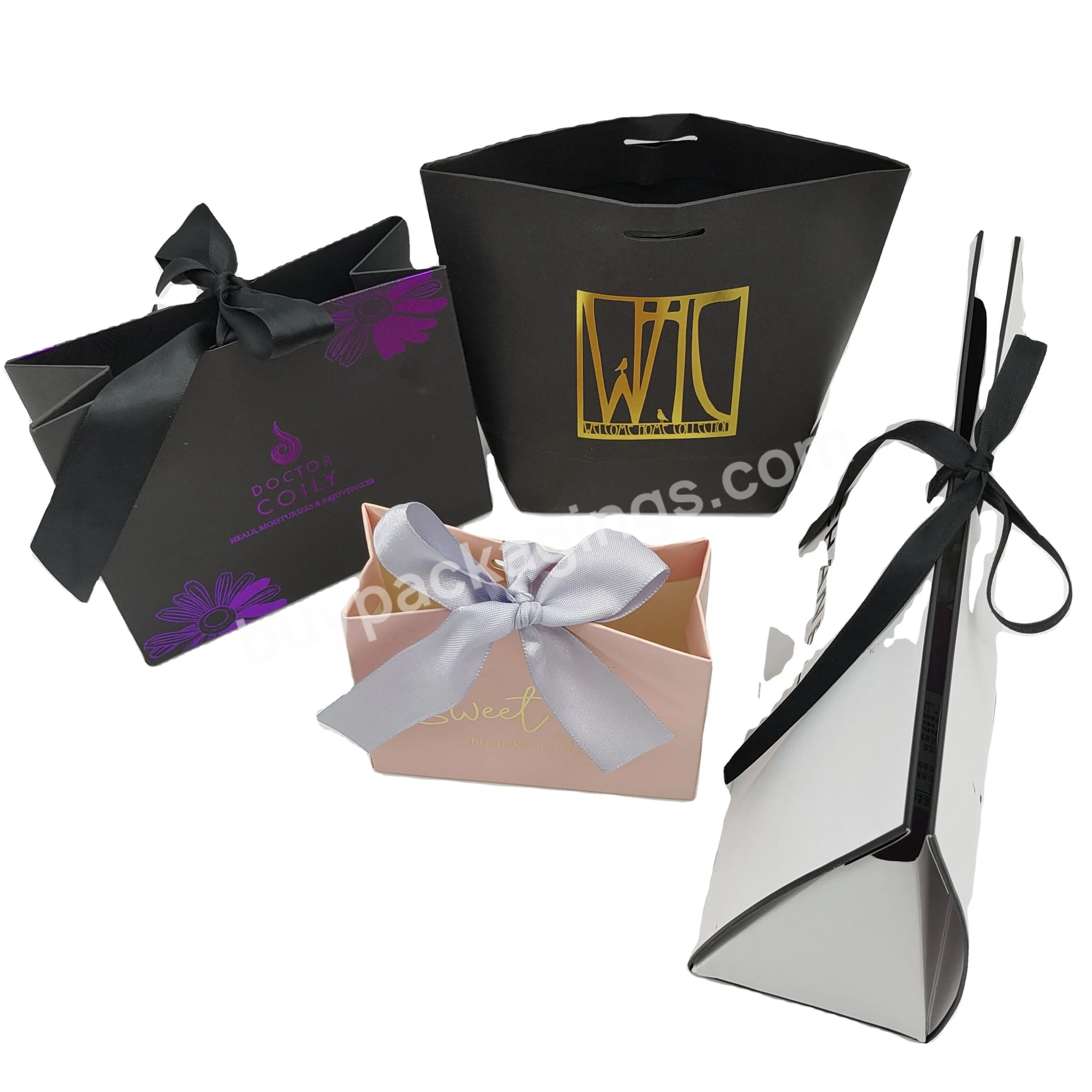 Small Environment Friendly Cosmetic Packaging Matt Laminated Gift Coated Recyclable Art Paper Bags For Nail Polish
