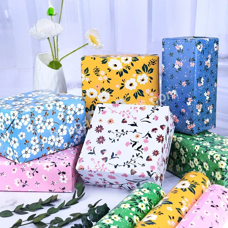 Small Floral Gift Wrapping Paper Flower Shop Flower Wrapping Paper Birthday Gift Box Book Paper - Buy Small Floral Gift Paper,Cheap Price Gift Wrapping Paper,Valentine's Day Gift Wrapping Paper.