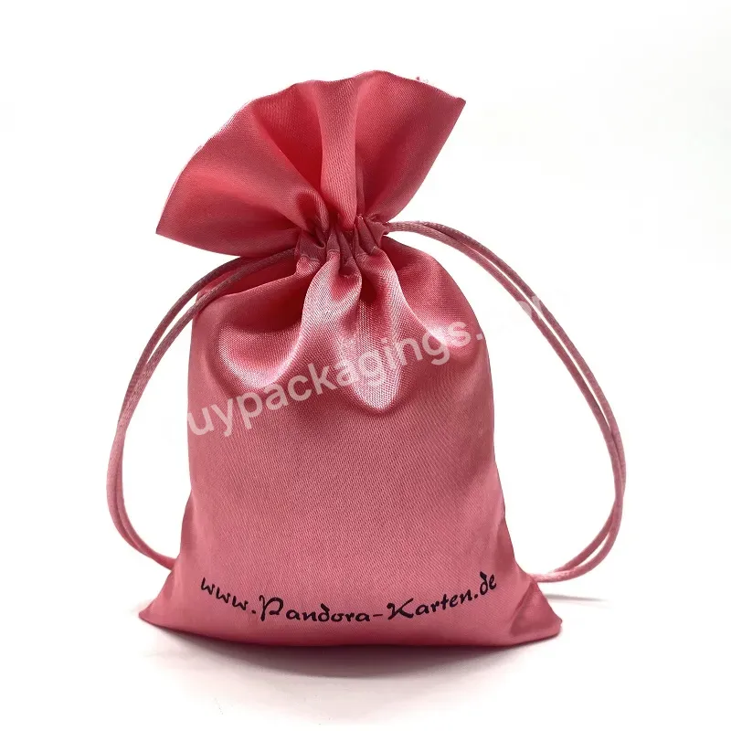 Small Gift Drawstring Jewelry Bags With Logo Custom Packaging Bag Eco Friendly Satin Jewelry Pouch