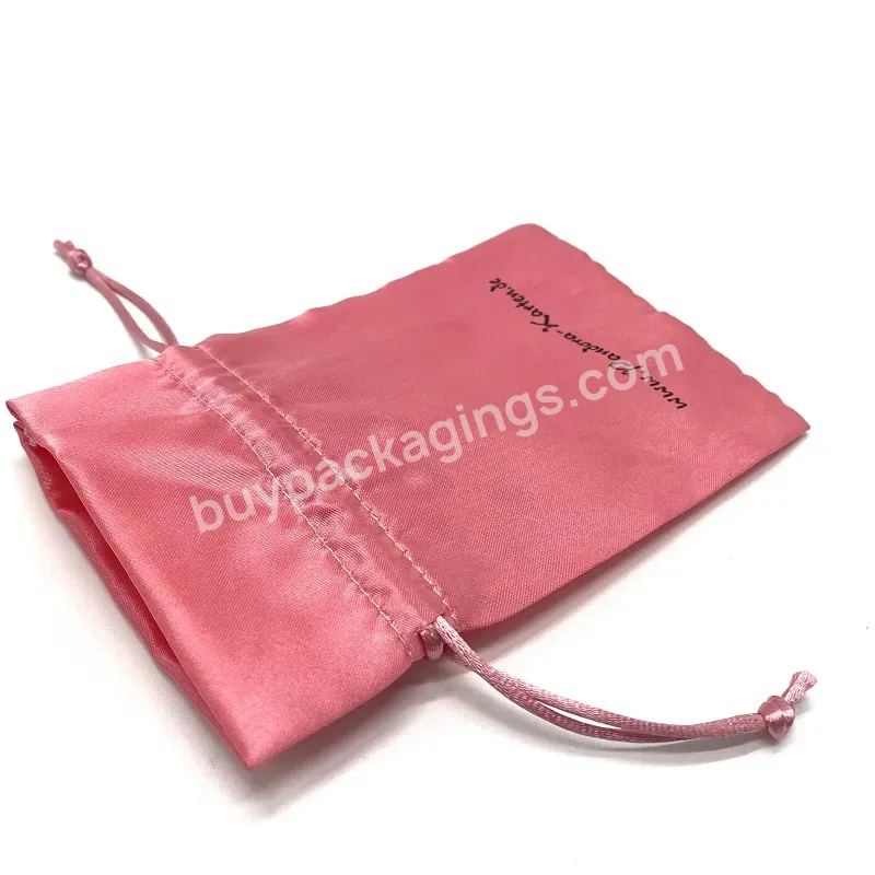 Small Gift Drawstring Jewelry Bags With Logo Custom Packaging Bag Eco Friendly Satin Jewelry Pouch