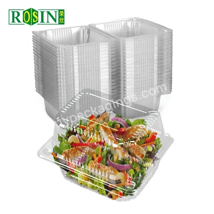 Small Hinged Transparent Clear Plastic Box Food Packaging Manufacturer For Hamburger Cake Salad Sandwich Pastry