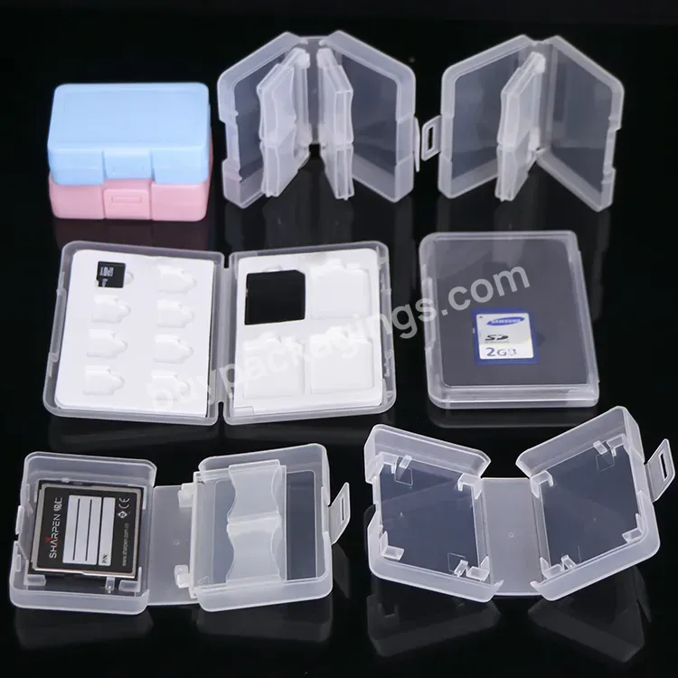 Small Mini 4.5mm Sd Memory Card Holder Case Standard Sdhc Tf Sd Card Adapter Holder For Micro Sd Sim Plastic Card Case