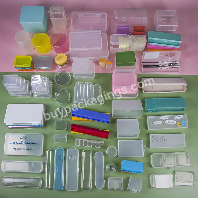 Small Mini Clear Capacity Office Plastic Holder Pencil Box Container Tool Storage Boxes Makeup Tools Pp Case