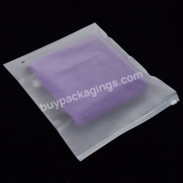 Small Moq Custom Printing Waterproof Clear Pe Swimwear Frosted Clothing Plastic Zipper Packaging Bag