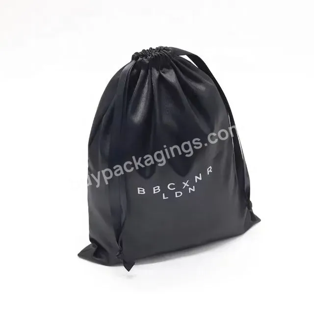 Small Moq Wholesales Wig Satin Pouch Bags With Logo Custom Luxury Women Silk Hair Big Black Drawstring Bags For Hair Bundle