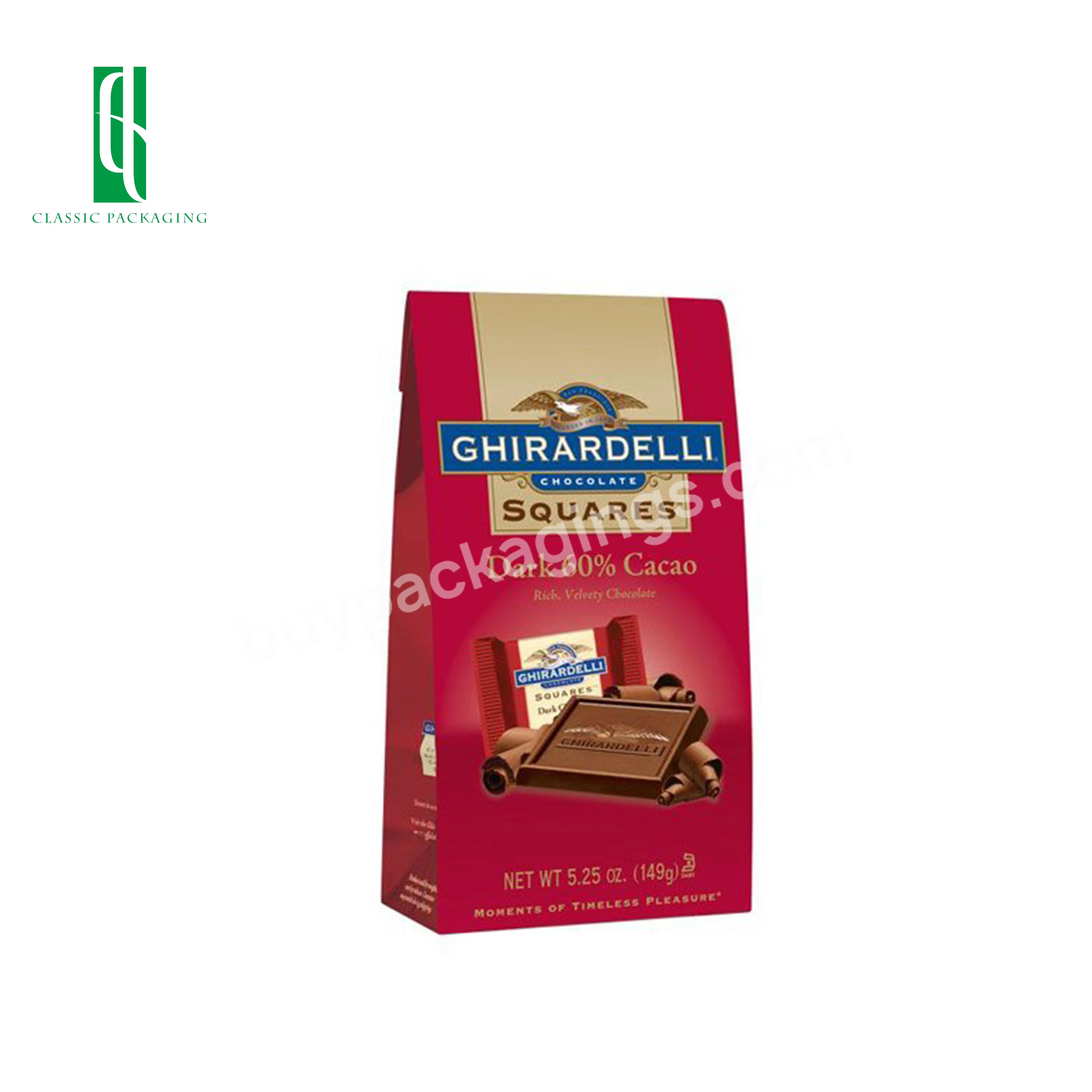 Small Quantity Smell Proof Resealable Edible Dairy Milk Chocolate Mylar Bags Plastic Chocolate Vending Bag
