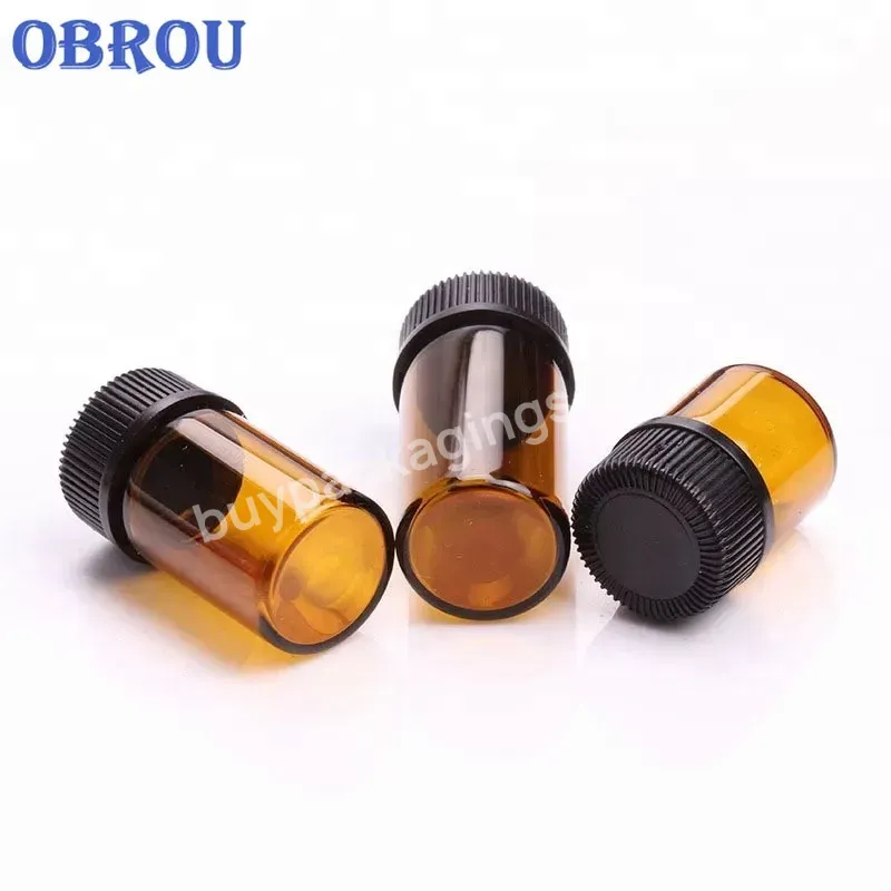 Small Size Brown Glass Bottle 1ml 2ml 3ml 5ml Amber Essential Oil Bottles With Reducer And Cap - Buy Amber Essential Oil Bottles,Essential Oil Bottles With Reducer,Brown Glass Bottle 1ml.