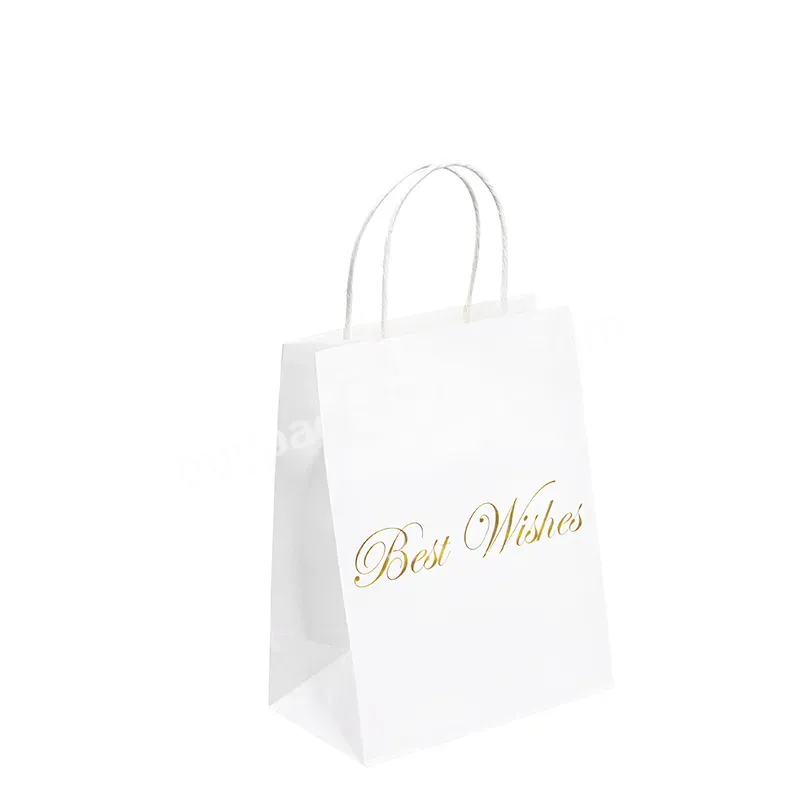 Small Size Gold Hot Foil Luxury Gift Custom Logo Paper Bags