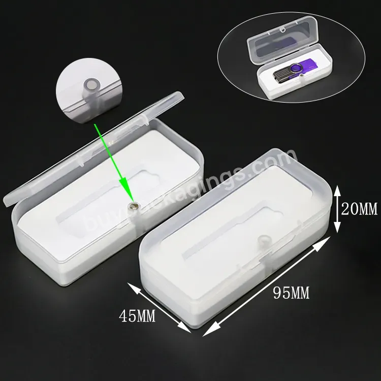 Small Stick Pen Box Clear Standard Transparent Magnetic Buckle Single Usb Packaging Flash Drive Plastic Case With Eva Cotton