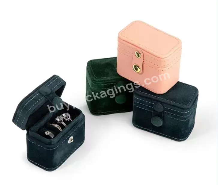 Small Travel Mini Pu Leather Velvet Jewelry Box Portable Jewelry Box For Rings Earrings Jewelry Storage Box Packaging