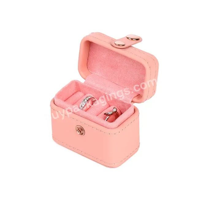 Small Travel Mini Pu Leather Velvet Jewelry Box Portable Jewelry Box For Rings Earrings Jewelry Storage Box Packaging