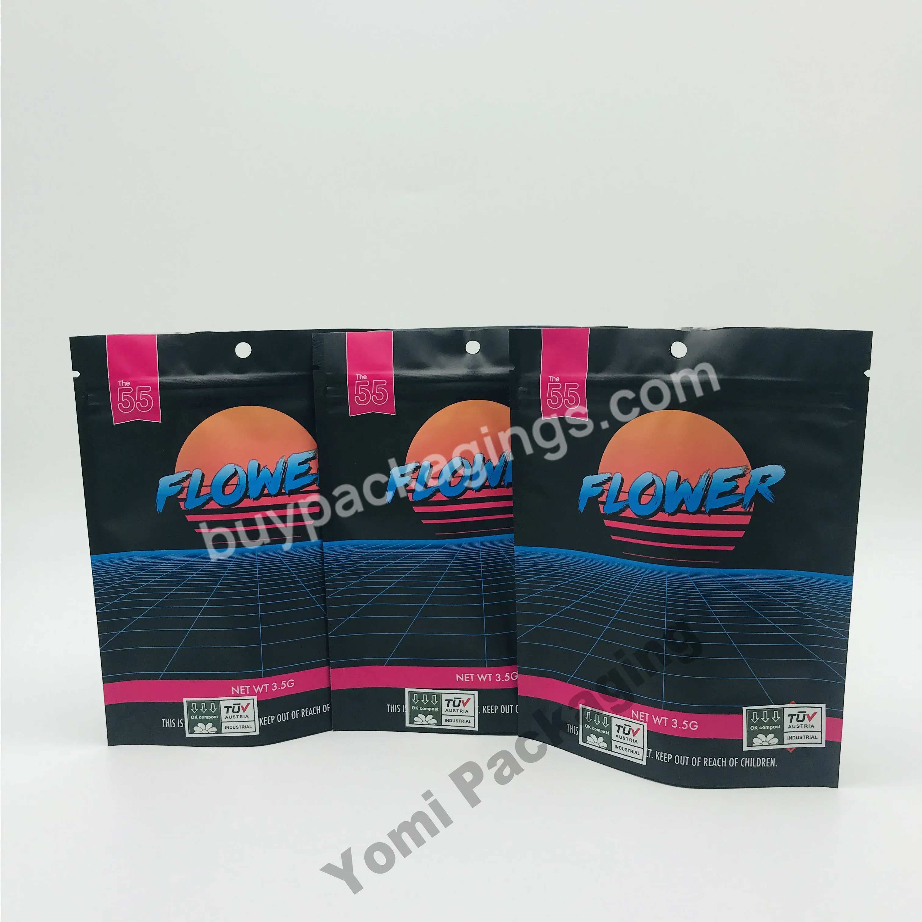 Smell Proof Clear Plastic Packaging Resealable Mylar Stand Up Zipper Bags