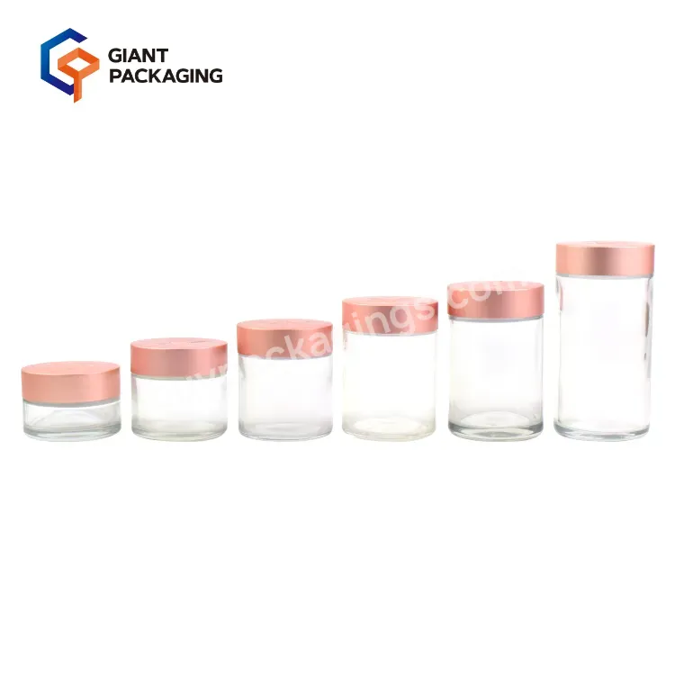 Smell Proof Custom Label Glass Jar Packaging,Matte Colored Glass Jar Container Glass Bottle With Colorful Plastic Lid