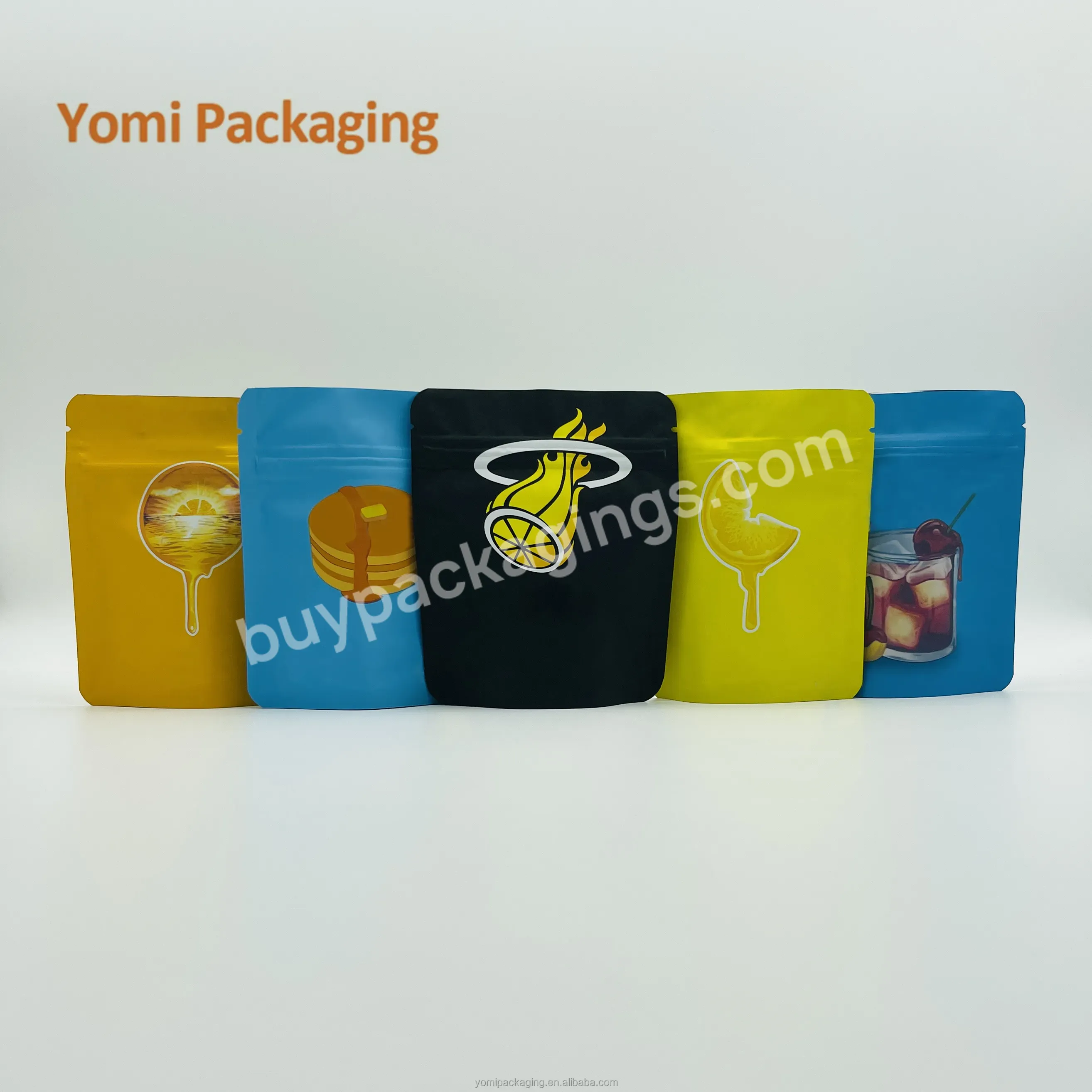 Smell Proof Mini Small Vanilla Beans Pods Pre Roll Packaging Zip Lock Pre-roll Tube Packaging Bag Gummies 3.5g Mylar Plastic Bag