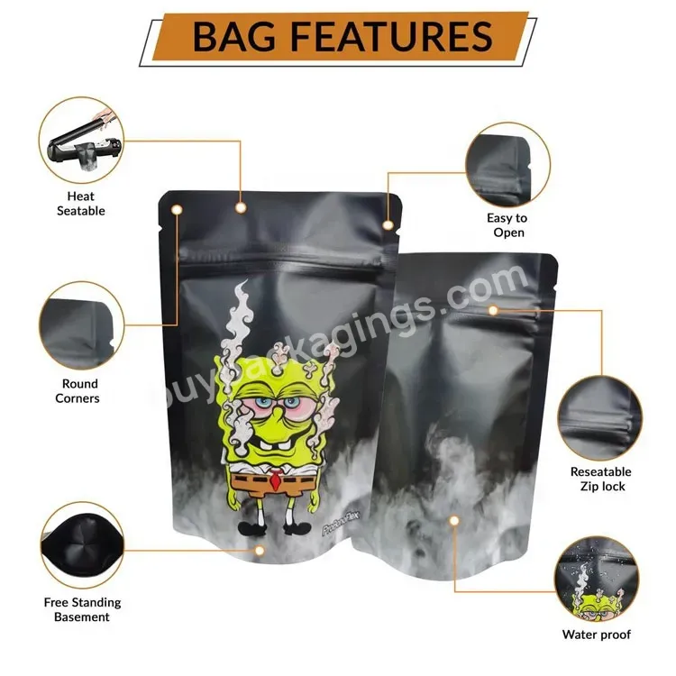 Smell Proof Ziplock Bolsas Packaging Resealable 1 Gram 4g Custom Printed Candy 3.5g Mylar Gummy Pouch Bags