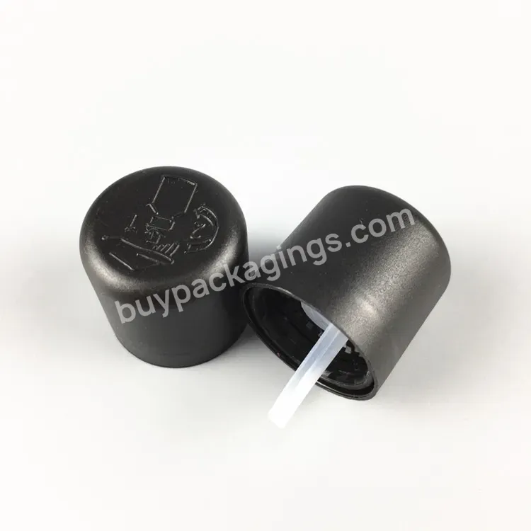 Smooth 18mm Pp Black Color Essential Oil Dispenser Cap With Tamper Evident Ring