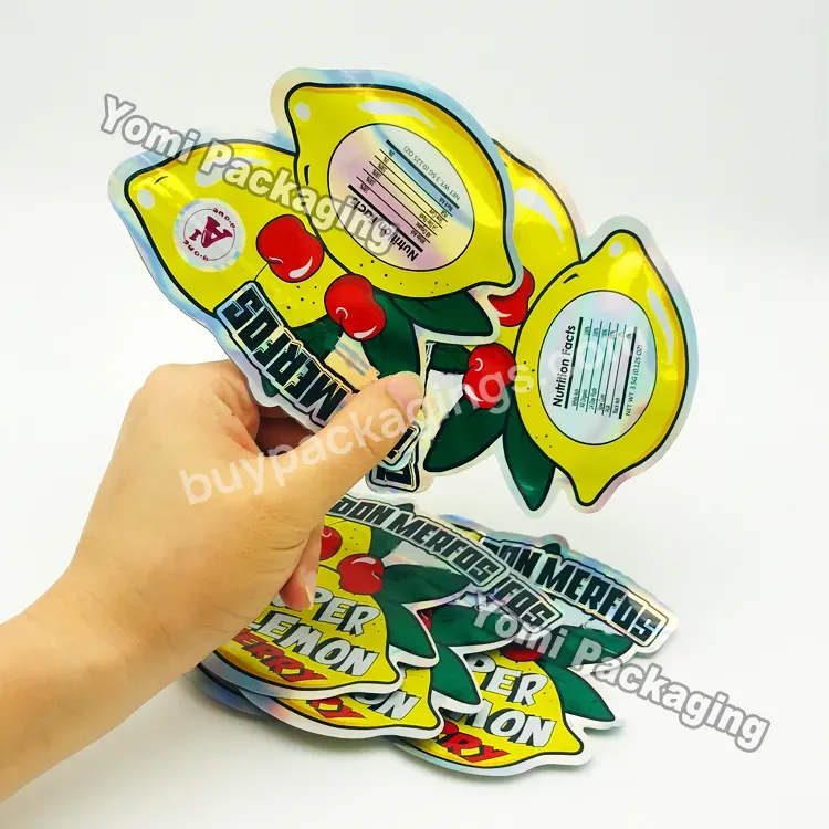 Snacks Candy Bag 3.5g Unique Special Die Cut Shaped Mylar Bags