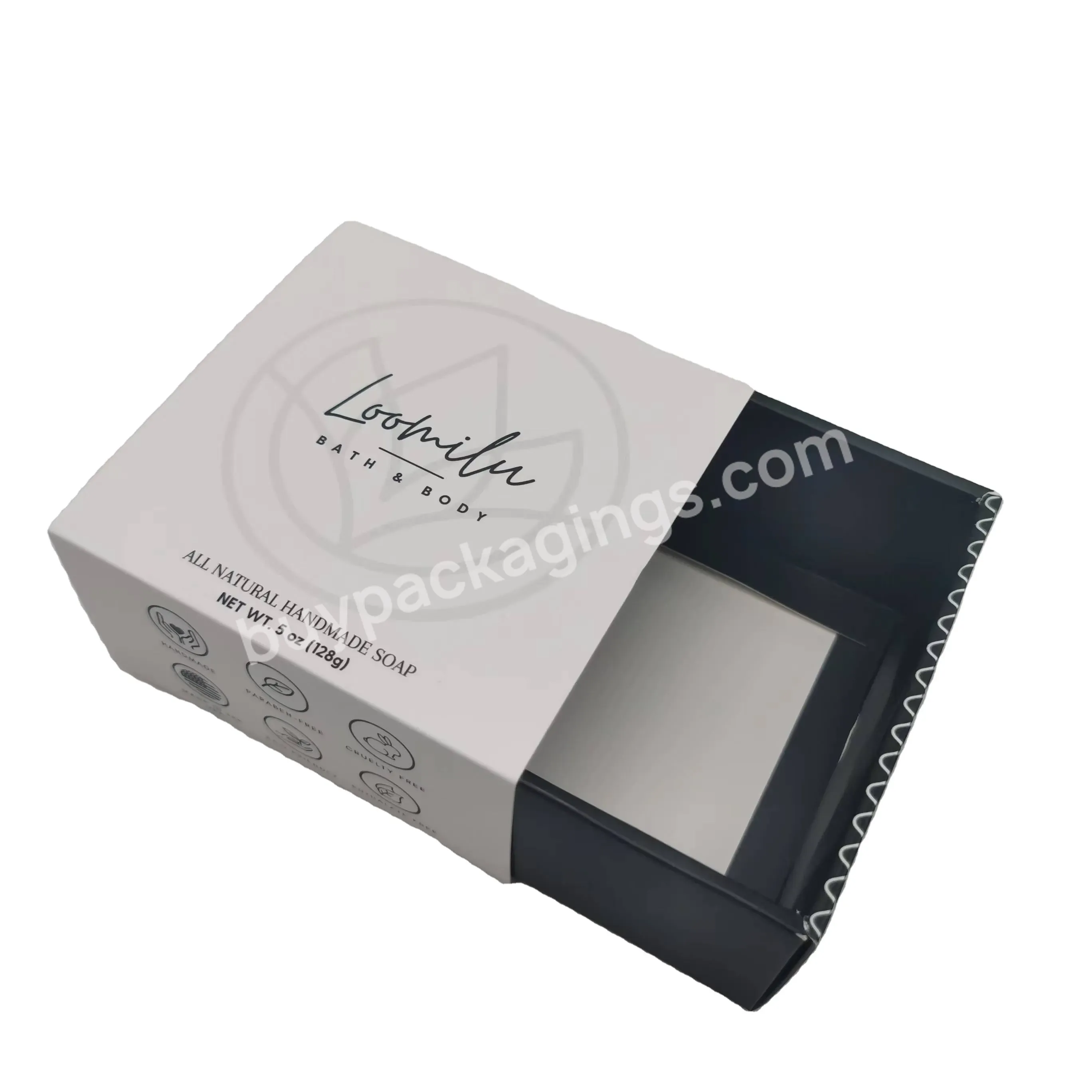 Soap Packaging Custom Scented Perfumed Handmade Bar Soap Drawer Box With Window Toilet Soap