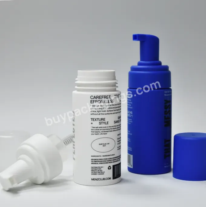 Soft Touch Empty Plastic Foam Pump Bottle 120ml Black White Blue Pet Face Wash Mousse Foam Pump Bottle