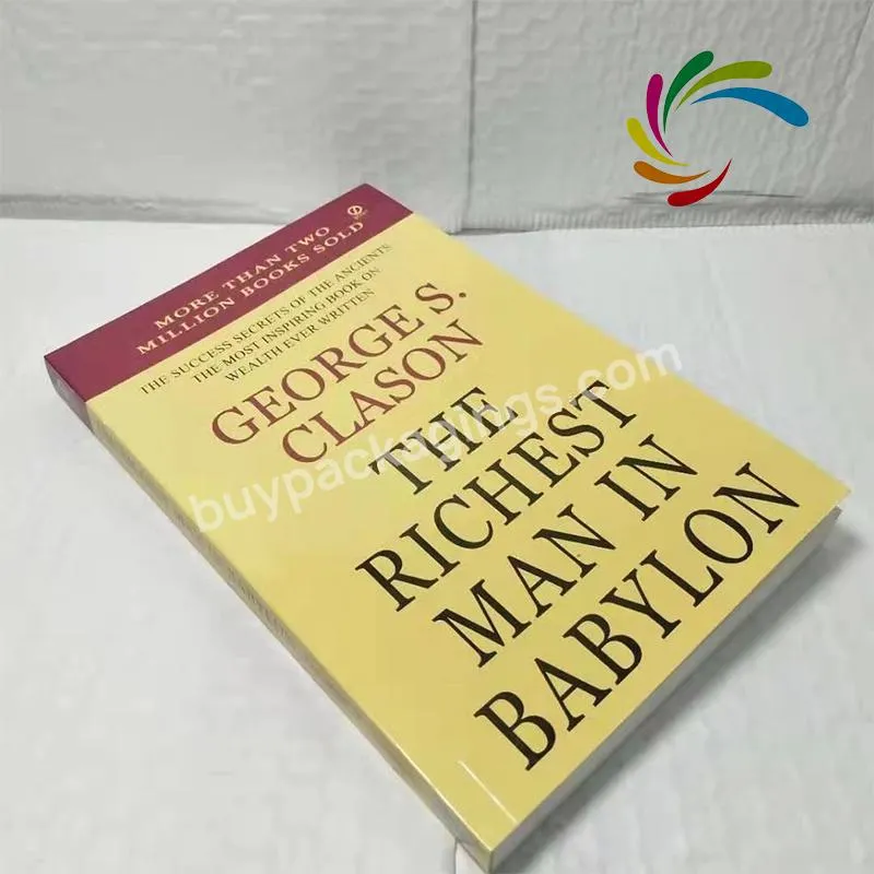 Softcover A5 manufacturer cheap stock book The richest man in Babylon light modern novel design English books for adults