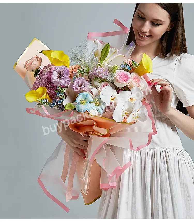 Solid Color Floral Cellophane Waterproof Paper For Wrapping Flower