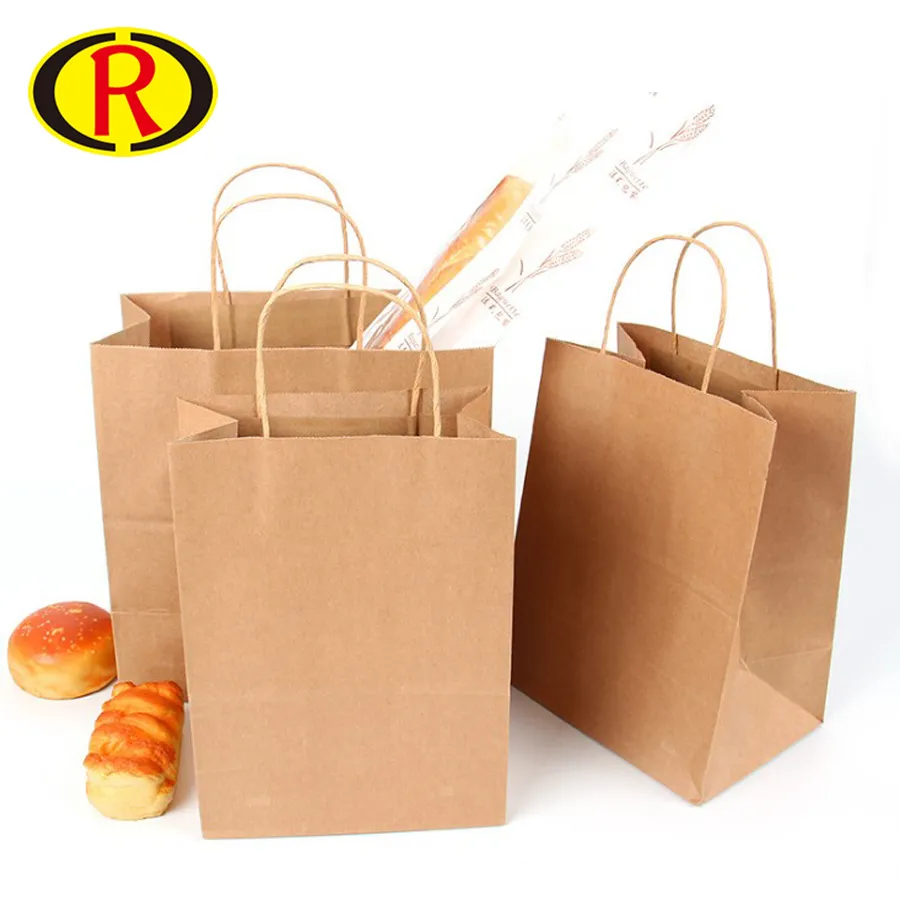 Solid Colour Shopping Kraft Paper Carry Bag