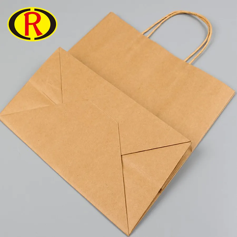 Solid Colour Shopping Kraft Paper Carry Bag