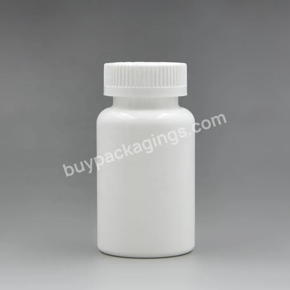 Solid Medicine Round Plastic Screw Cap Prescription Capsule Pill Bottle Hdpe White Vitamin Bottles With Child Proof Cap