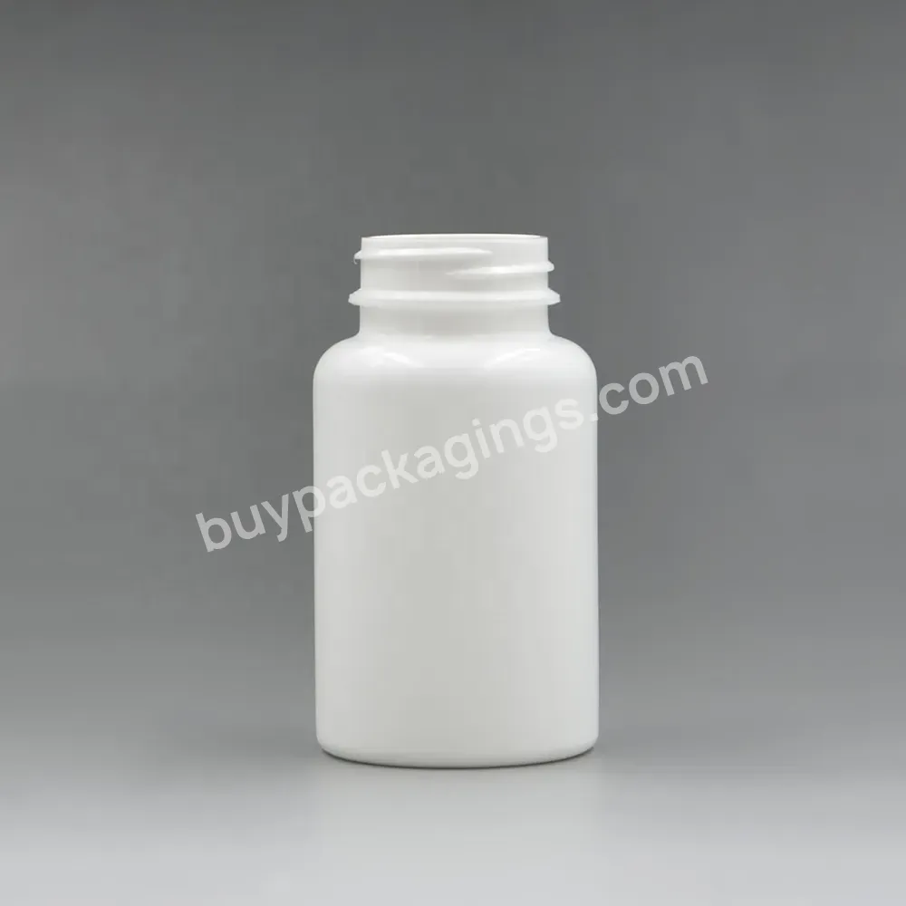 Solid Medicine Round Plastic Screw Cap Prescription Capsule Pill Bottle Hdpe White Vitamin Bottles With Child Proof Cap