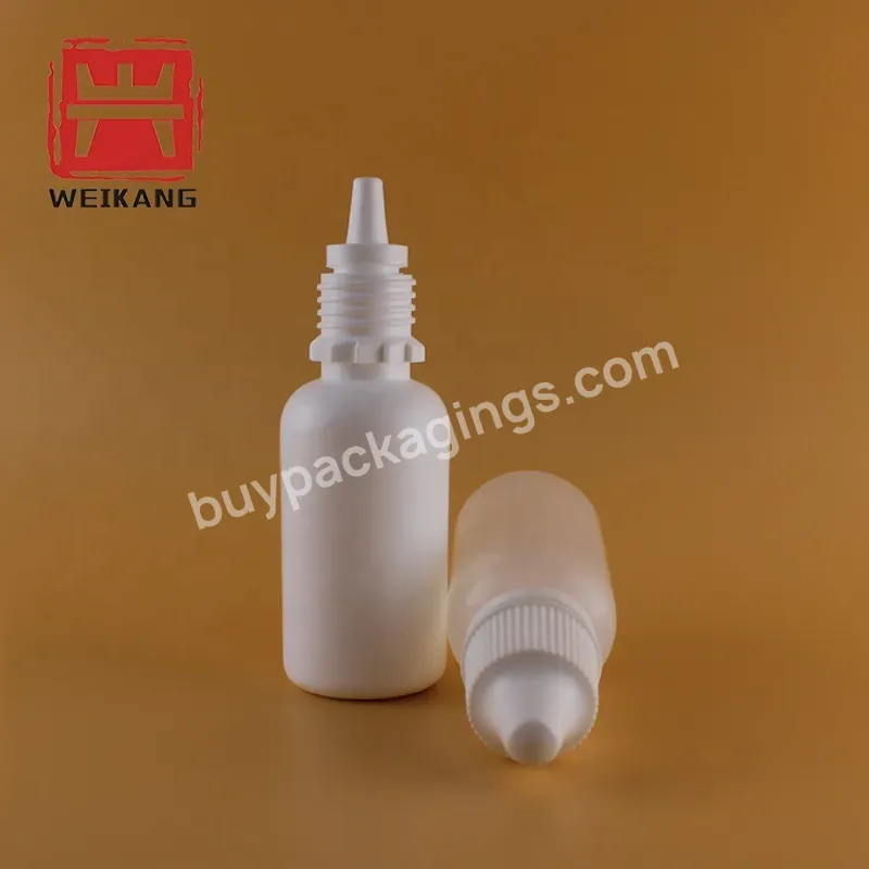 Solid White 60 Ml Empty Oil Dropper Bottles Liquid Eye Drop Pe Plastic Bottle White Opaque Color With Tamper Seal