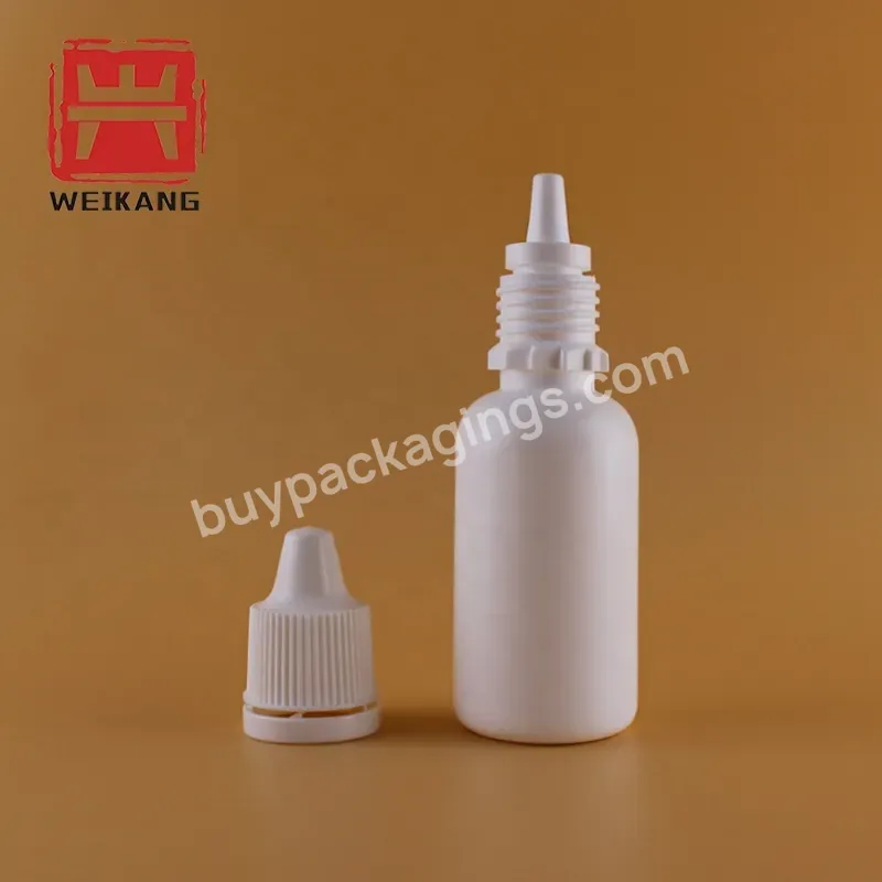 Solid White 60 Ml Empty Oil Dropper Bottles Liquid Eye Drop Pe Plastic Bottle White Opaque Color With Tamper Seal