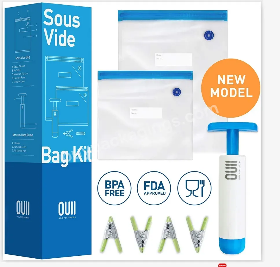 Sous Vide Bags Reusable Vacuum Food Saver Bags For Cooking 3 Sizes Large Sous Vide Bags With Pump