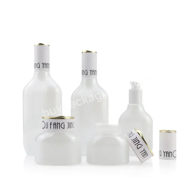 Special Bottle Shape Cosmetic Set Packaging 30g 50g Cream Jar Glass Pump Bottle 50ml 100ml 120ml With Lotion Pump