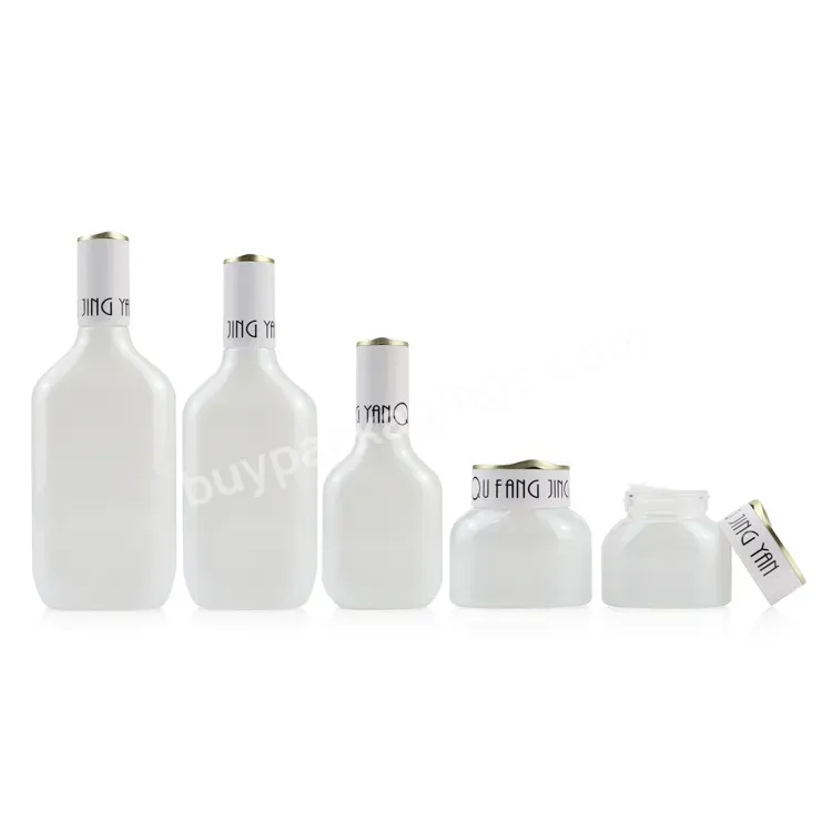 Special Bottle Shape Cosmetic Set Packaging 30g 50g Cream Jar Glass Pump Bottle 50ml 100ml 120ml With Lotion Pump