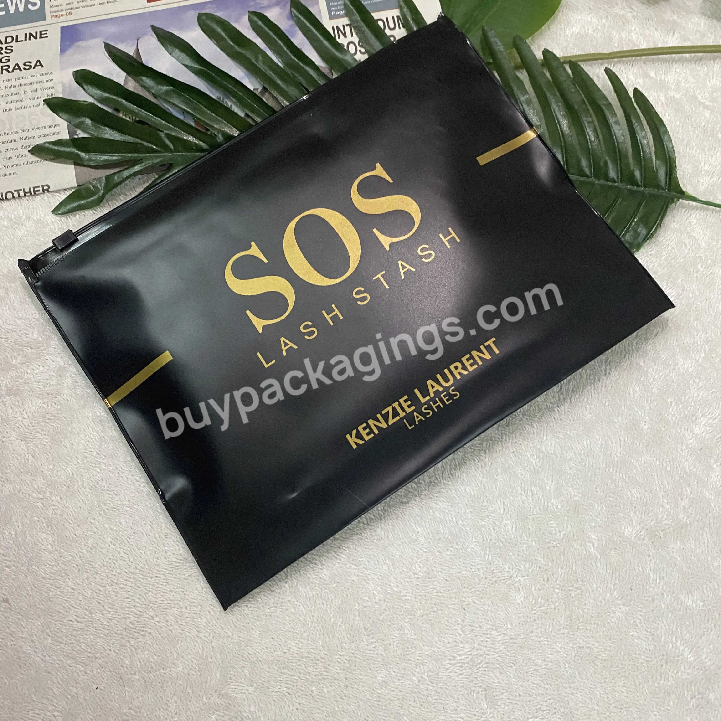 Specially Design High Quality Black Zip Lock Packaging For Clothes Custom Size Logo Print Recyclable Waterproof Pvc Zipper Bag