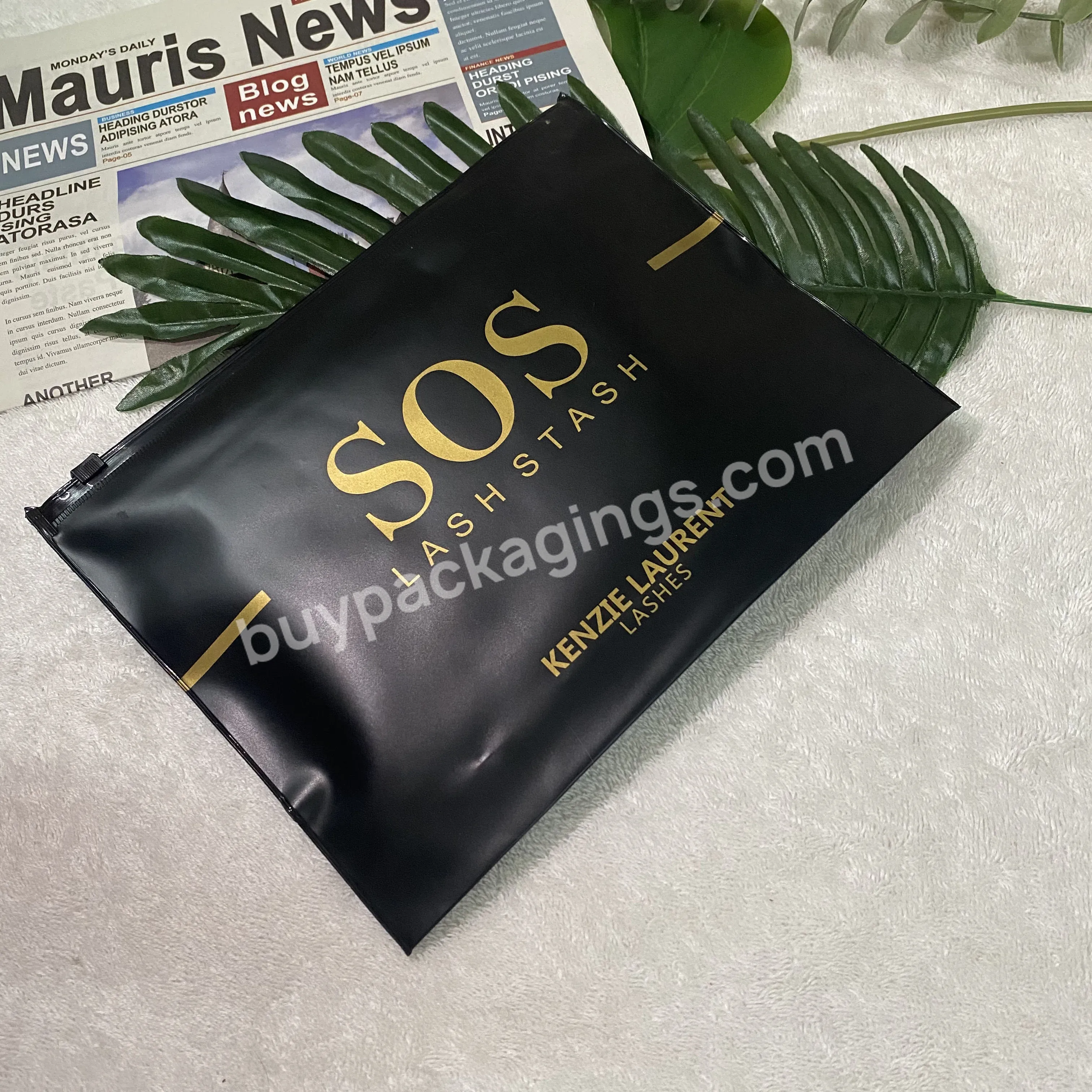 Specially Design High Quality Black Zip Lock Packaging For Clothes Custom Size Logo Print Recyclable Waterproof Pvc Zipper Bag