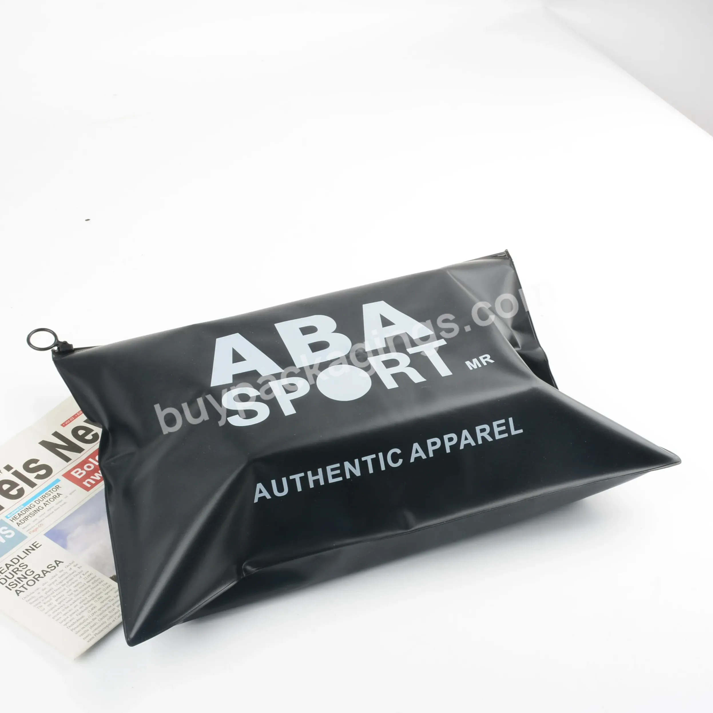 Specially Design Hot Sale Product Whole Black Pvc Frosted Zipper Bag Custom Size Logo Print High Quality Clothes Plastic Bag