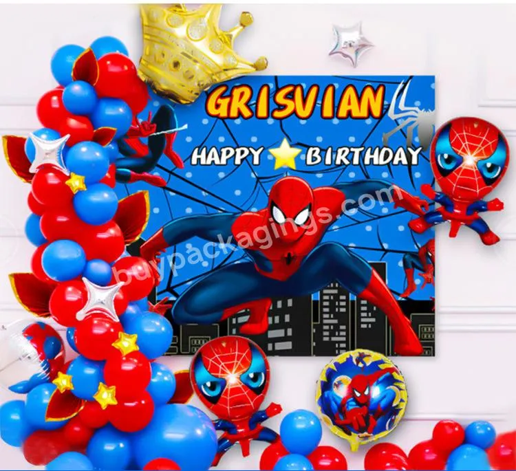 Spiderman America Captain Man Iron Globos Set Super-heros Aluminum Film Balloon Children's Birthday Party Decoration