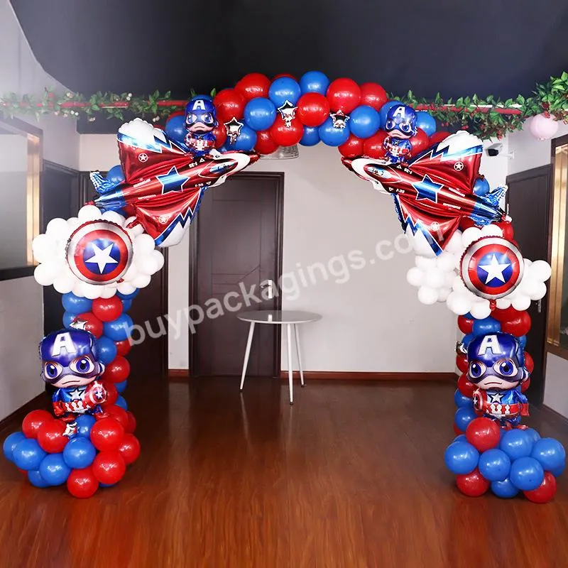 Spiderman America Captain Man Iron Globos Set Super-heros Aluminum Film Balloon Children's Birthday Party Decoration