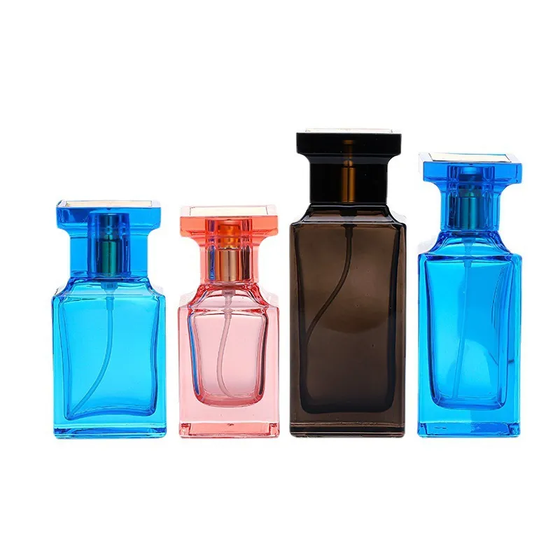 Spot 30m Bayonet Perfume Bottle l50ml Flat Square Bayonet Transparent Perfume Spray Bottle Perfume Sample Sub-bottling