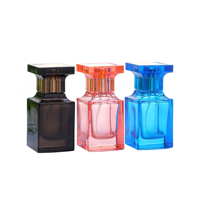 Spot 30m Bayonet Perfume Bottle l50ml Flat Square Bayonet Transparent Perfume Spray Bottle Perfume Sample Sub-bottling