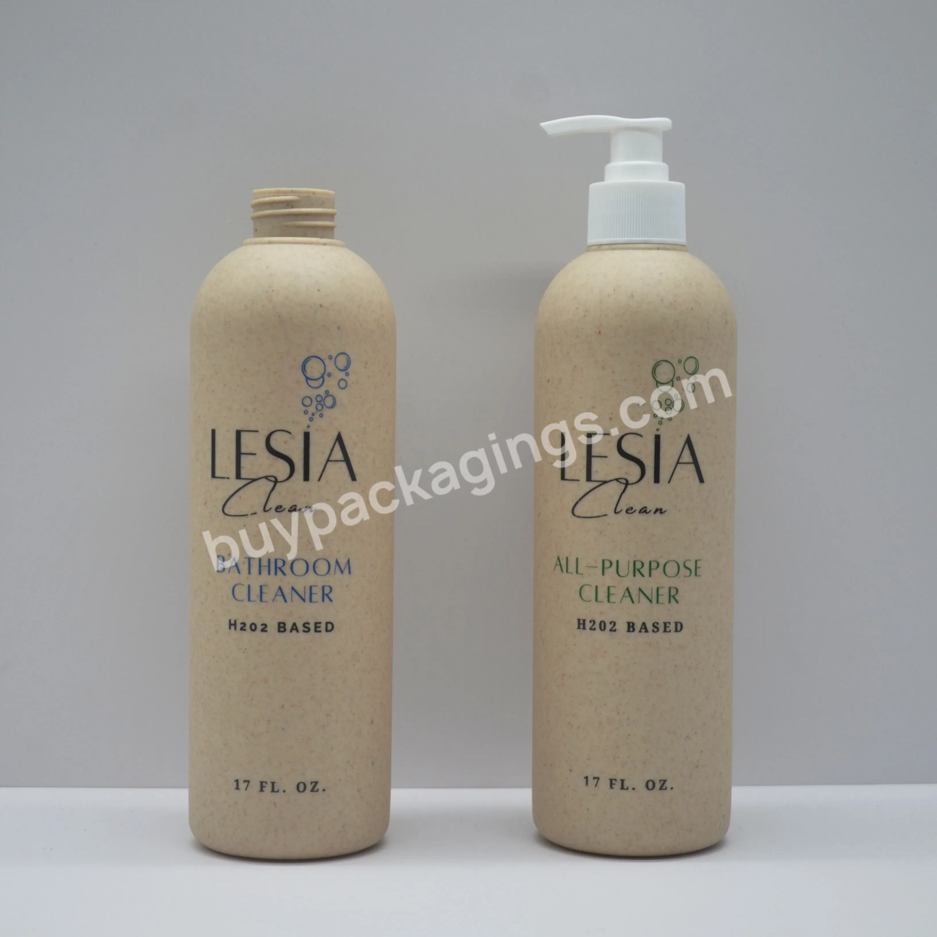 Spot Cosmetic Packaging Press Pump Head Degradable Wheat Straw Bottle Sustainable Shampoo Packaging