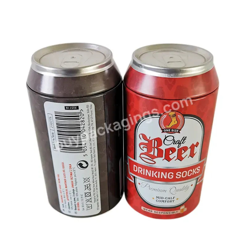 Spot Goods 350ml Cola Shape Tin Cans For Socks Beer Tinplate Can For Towel Custom Metal Cans