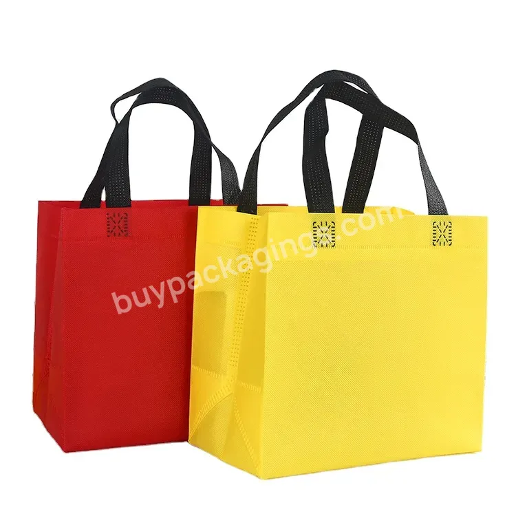 Spot Promotion Eco Recycle Cheap Colorful Customized Printing Waterproof Restaurant Delivery Food Non-woven Bag