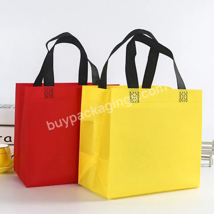 Spot Promotion Eco Recycle Cheap Colorful Customized Printing Waterproof Restaurant Delivery Food Non-woven Bag